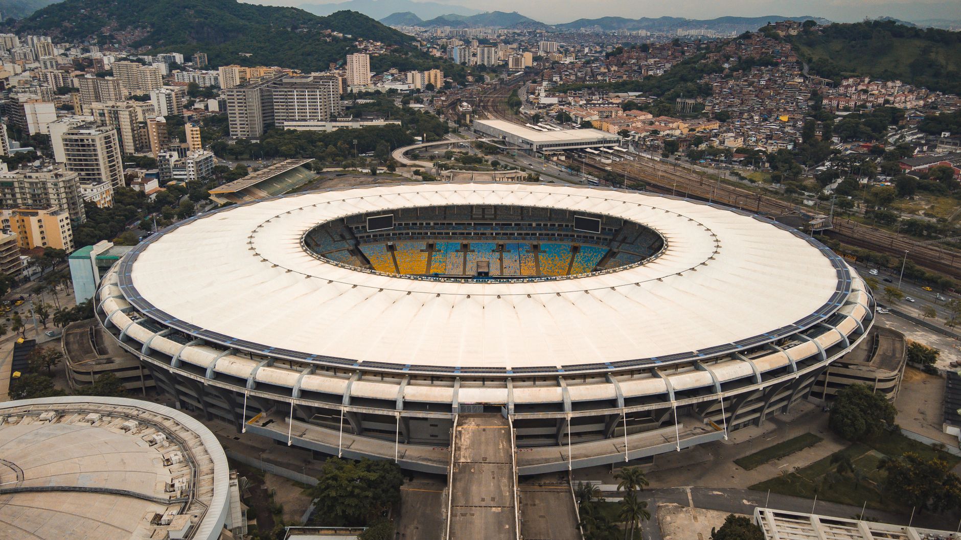 Vista aérea do estádio do Maracanã, no Rio de Janeiro.